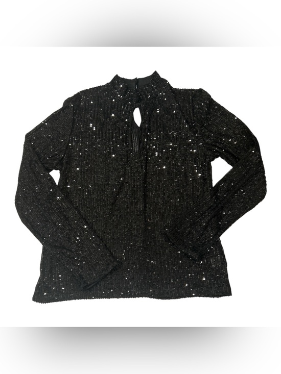 CeCe Sweaters - CeCe Black Sequin Keyhole Women’s top sz M